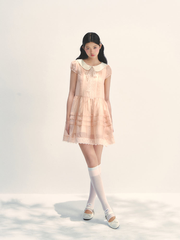 Pink Lace Baby Doll Dress