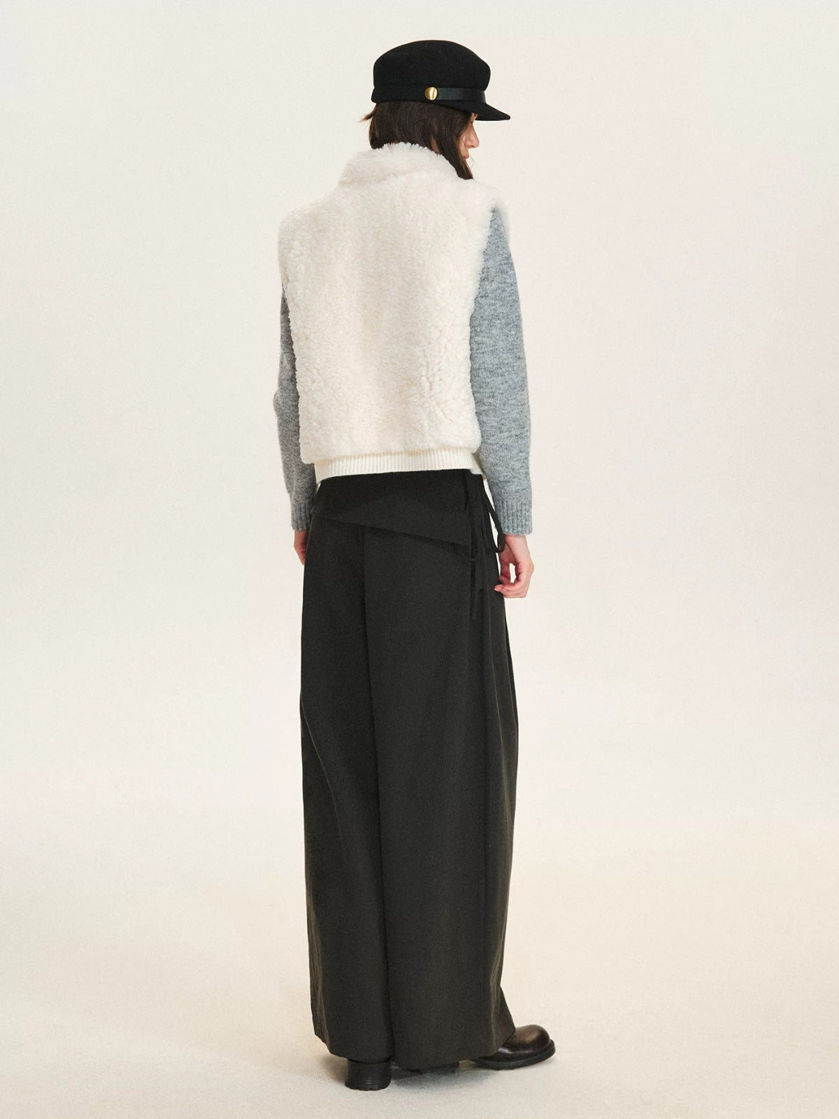 Layered Tie Waist Barrel Trousers