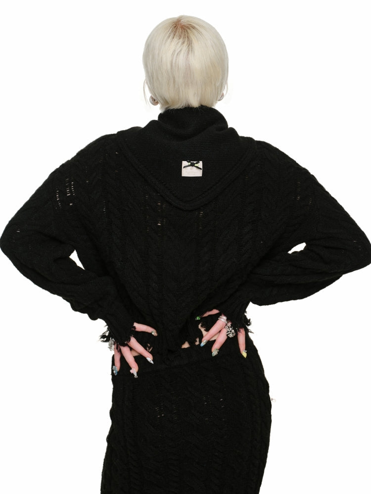 Cable Knit Cardigan & Skirt Set