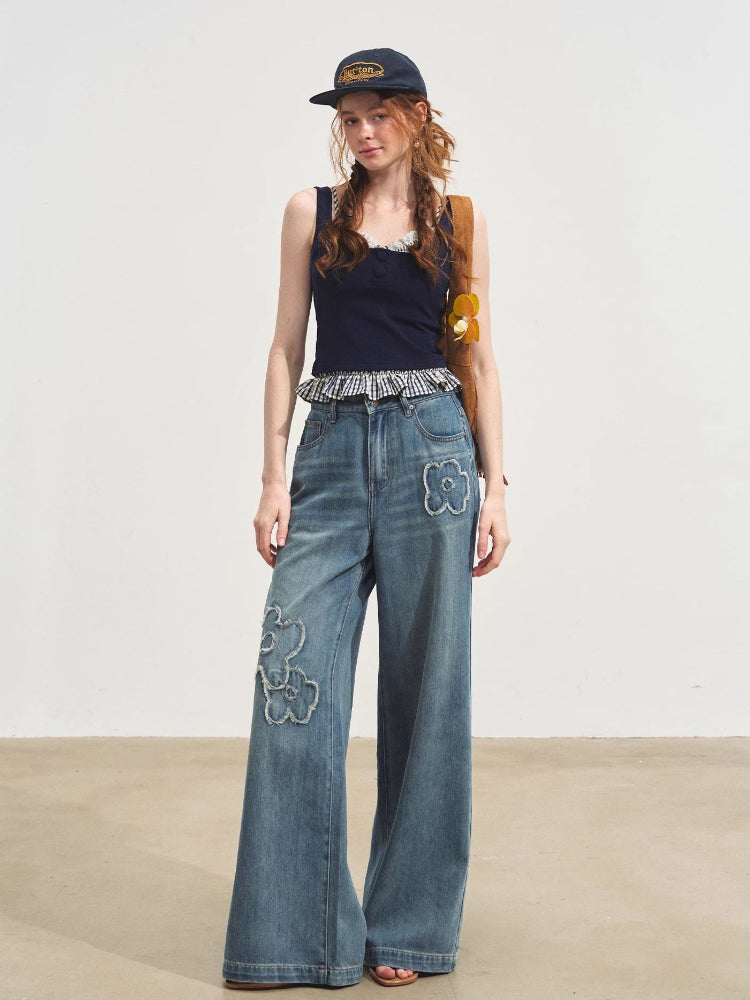 Plaid Halter Fake Two-Piece Inner Vest