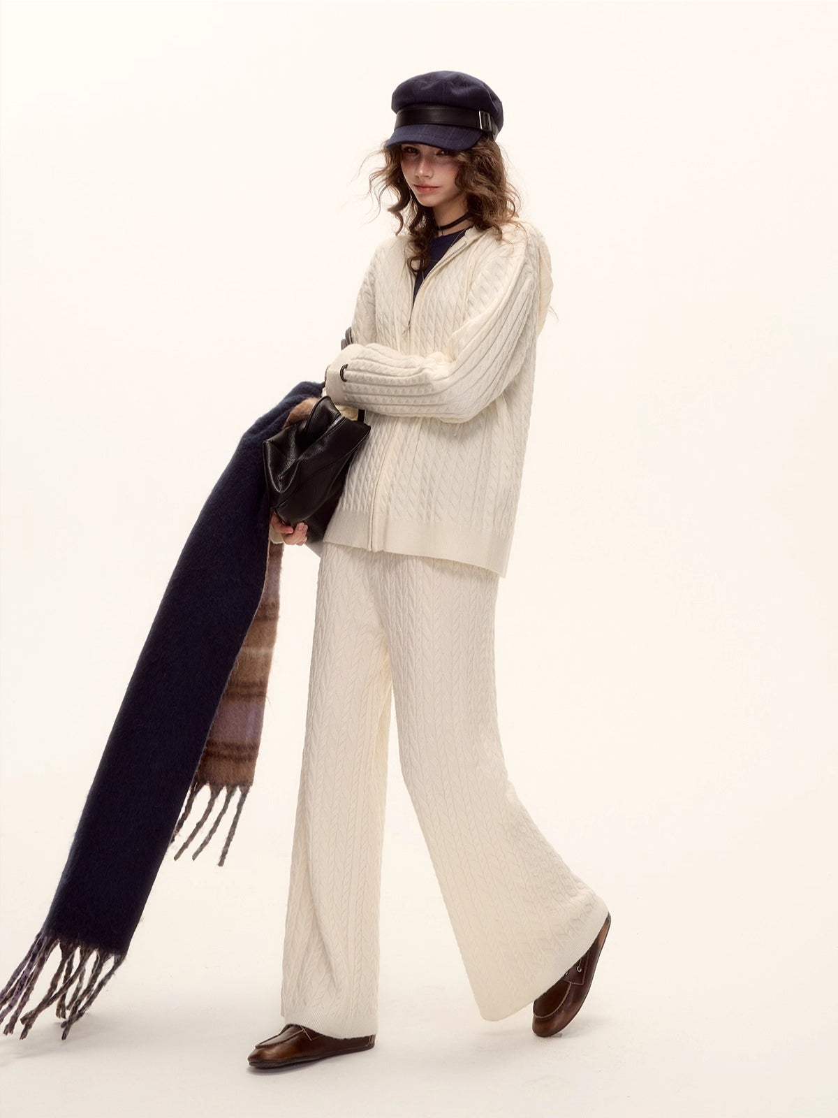 Cable Zip Hoodie Pants Set