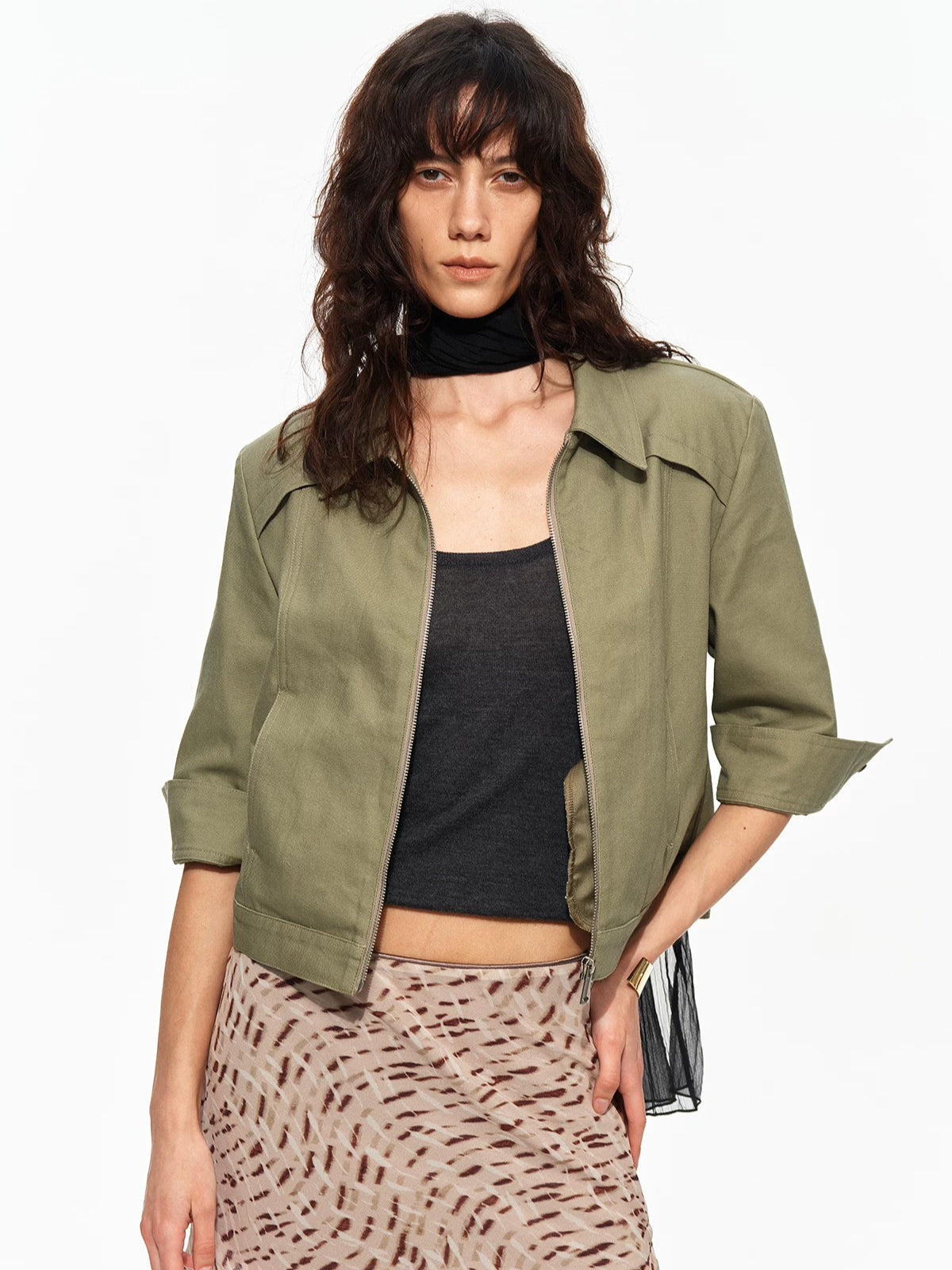 Cropped Seven Sleeve Jacket