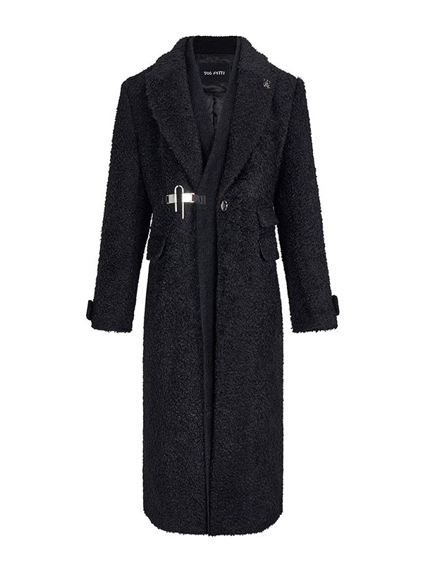 Matcha Green & Black Wool Spliced Coat
