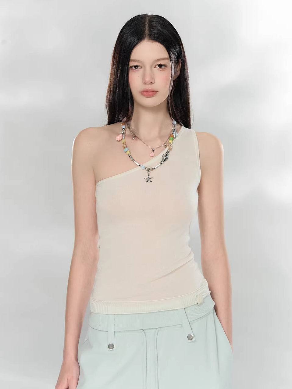 Asymmetrical Knit Tank Top