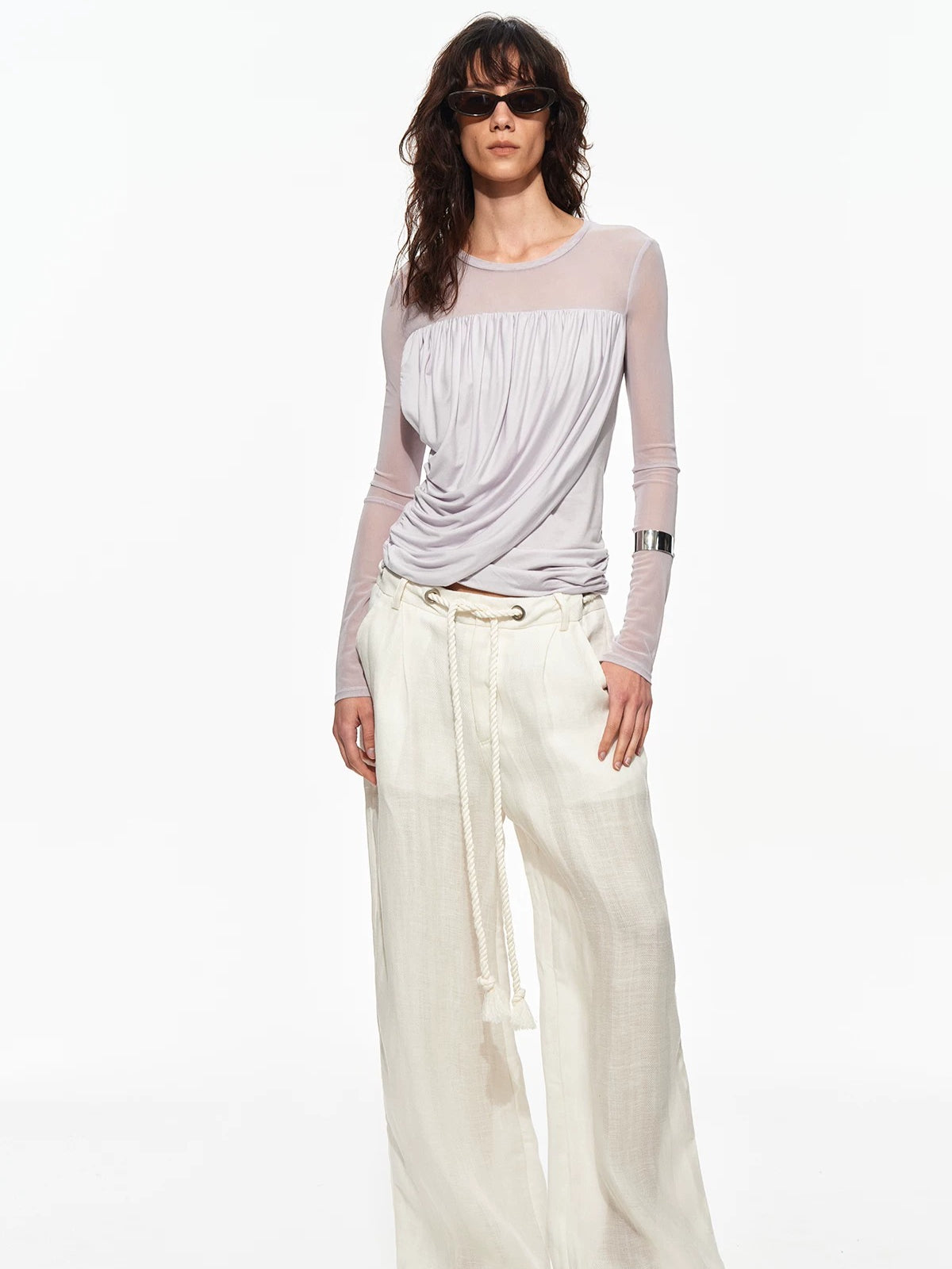 Ruched Lyocell Top