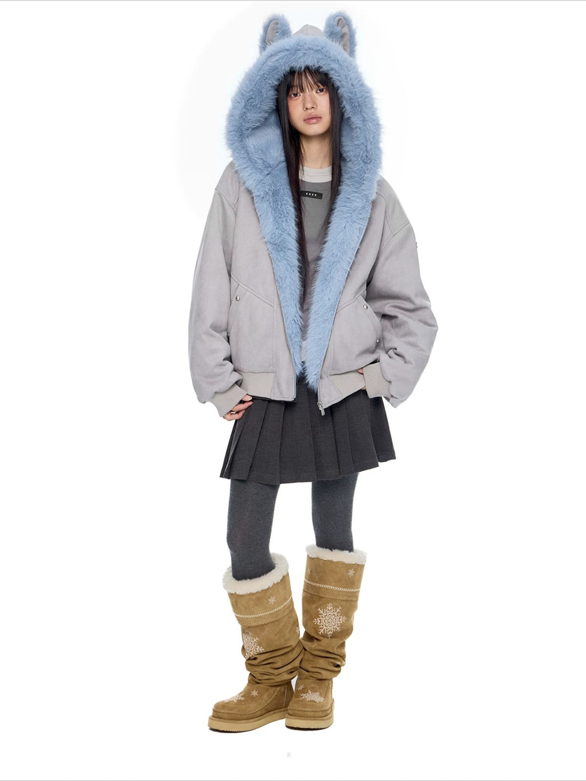 Faux Suede Cat Ear Jacket