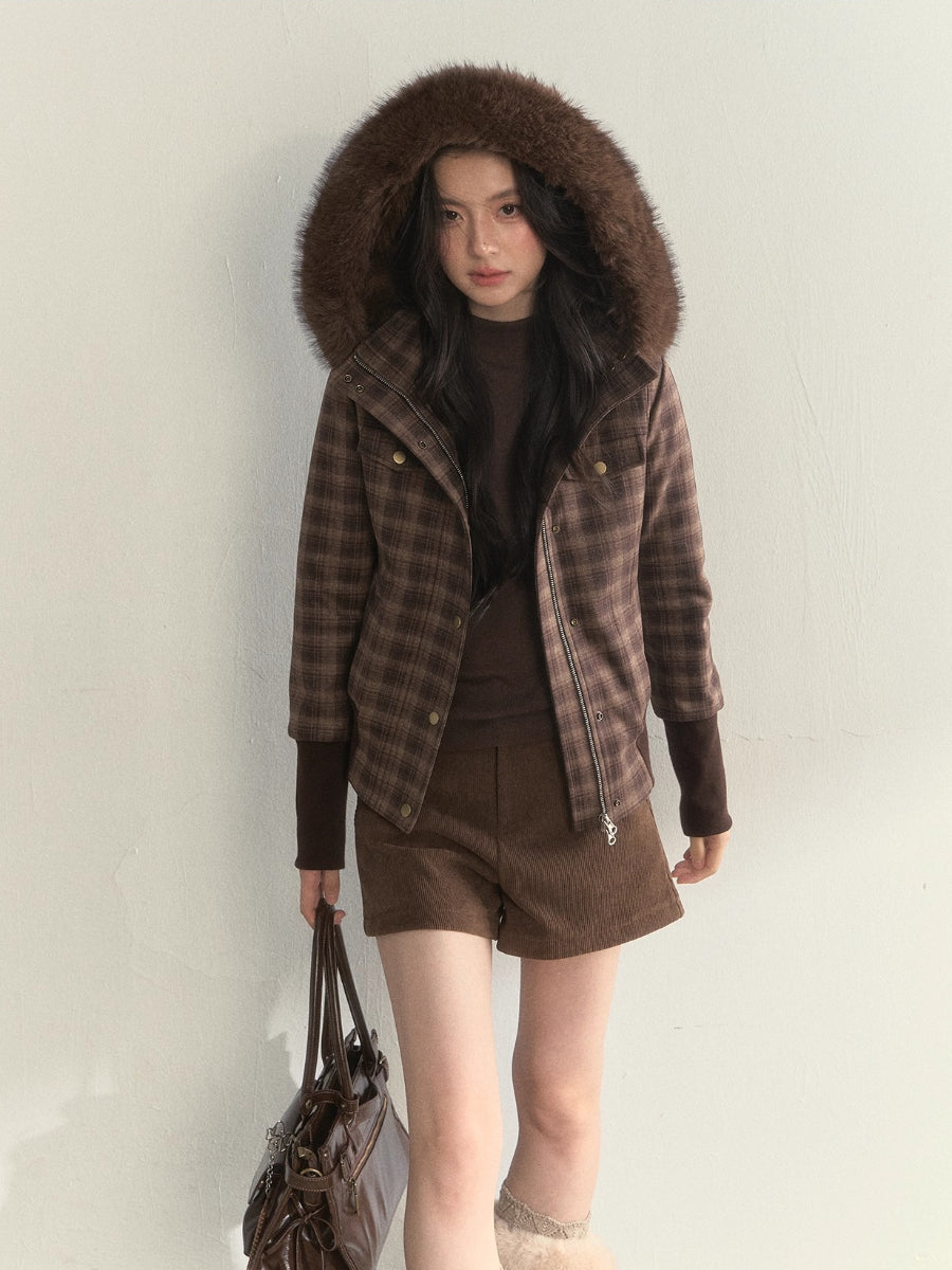 “Oxford Autumn” Wool-Collar Padded Jacket