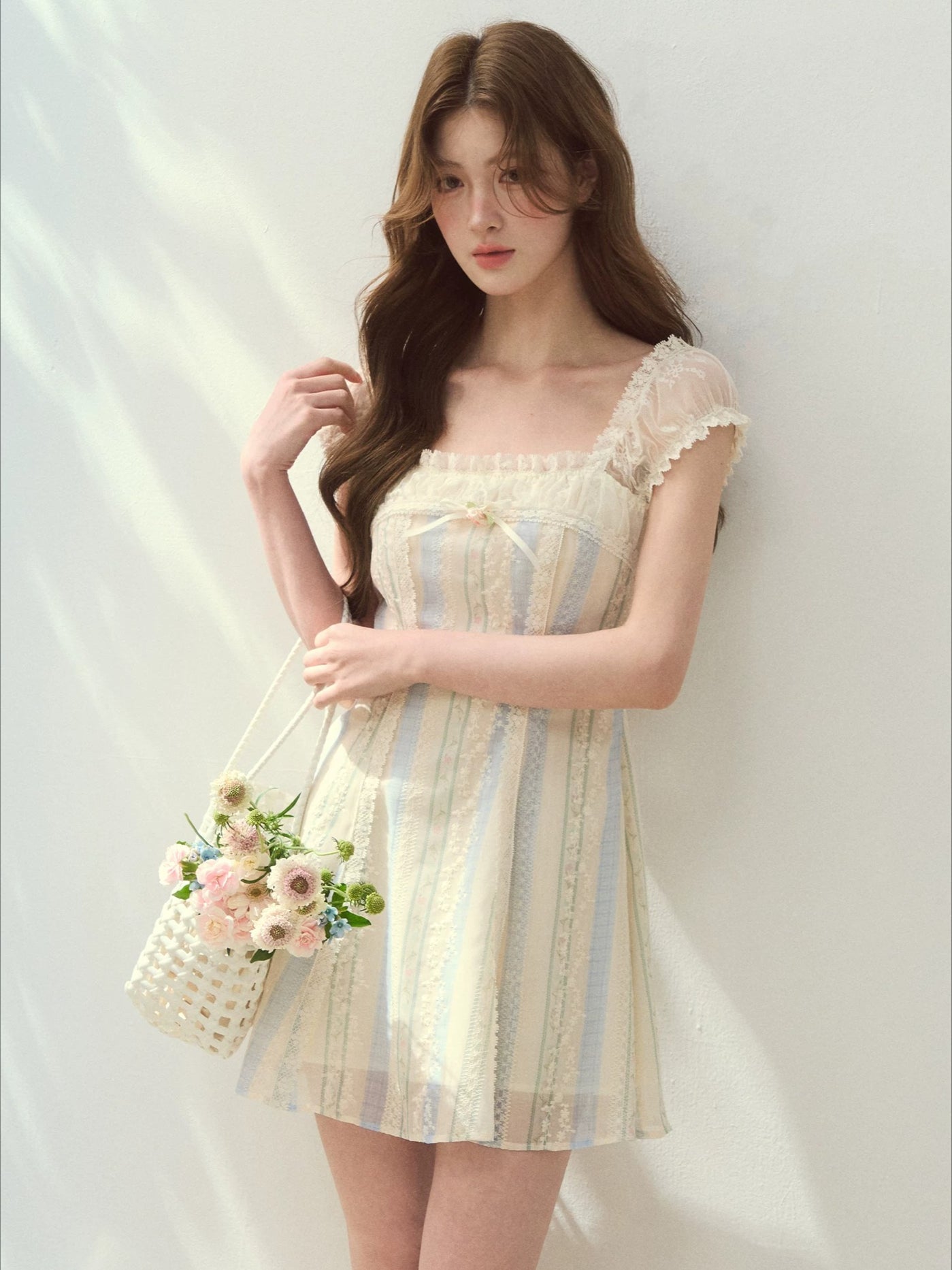 "Tide Coast" Striped Colorblock A-Line Dress