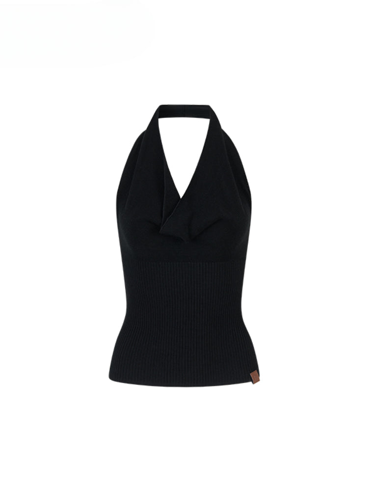 Heavy-duty Knitted Draped Neck Tank Top Set