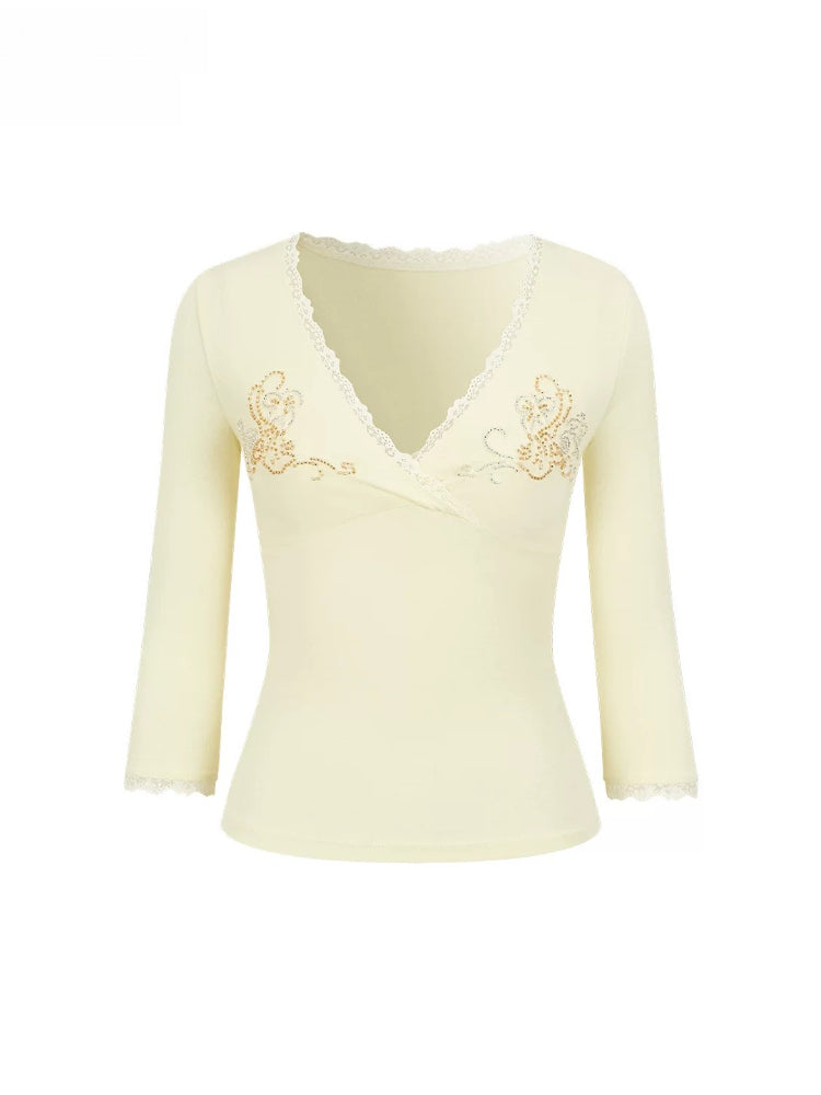 Beaded Lace Knit Top