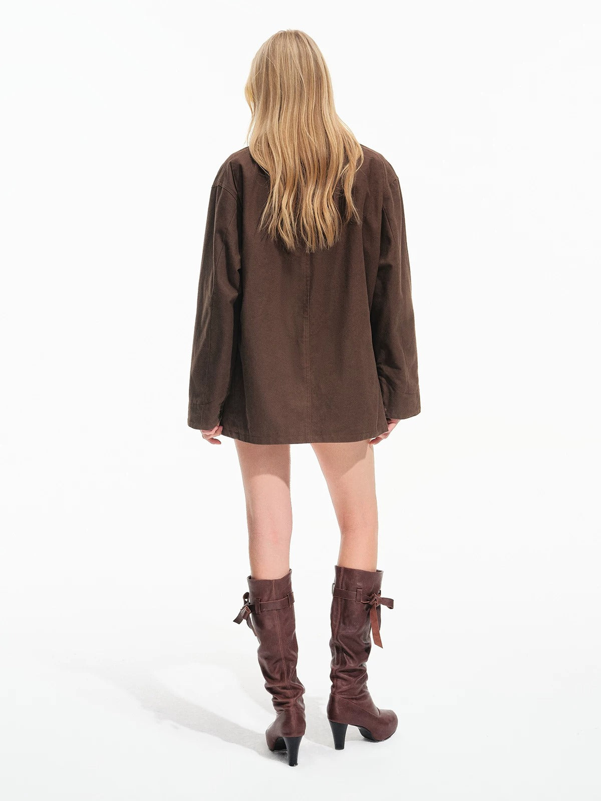 Vintage Contrast Collar Utility Jacket