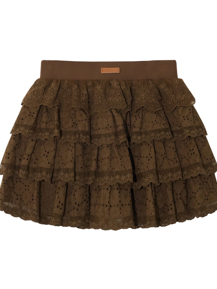 Multi-layer Ruffle Elastic Waist Tiered Skirt