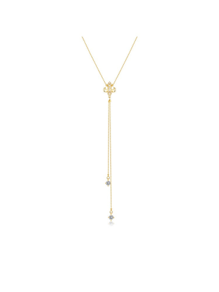 Iris Zircon Tassel Necklace