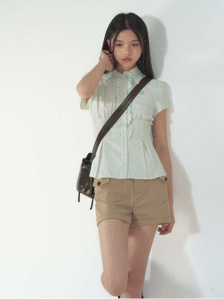 College - Style Slim Short - Sleeve Shirt