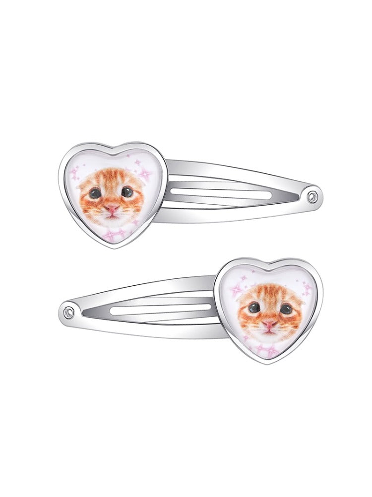 Cat & Dog Heart Hair Clips