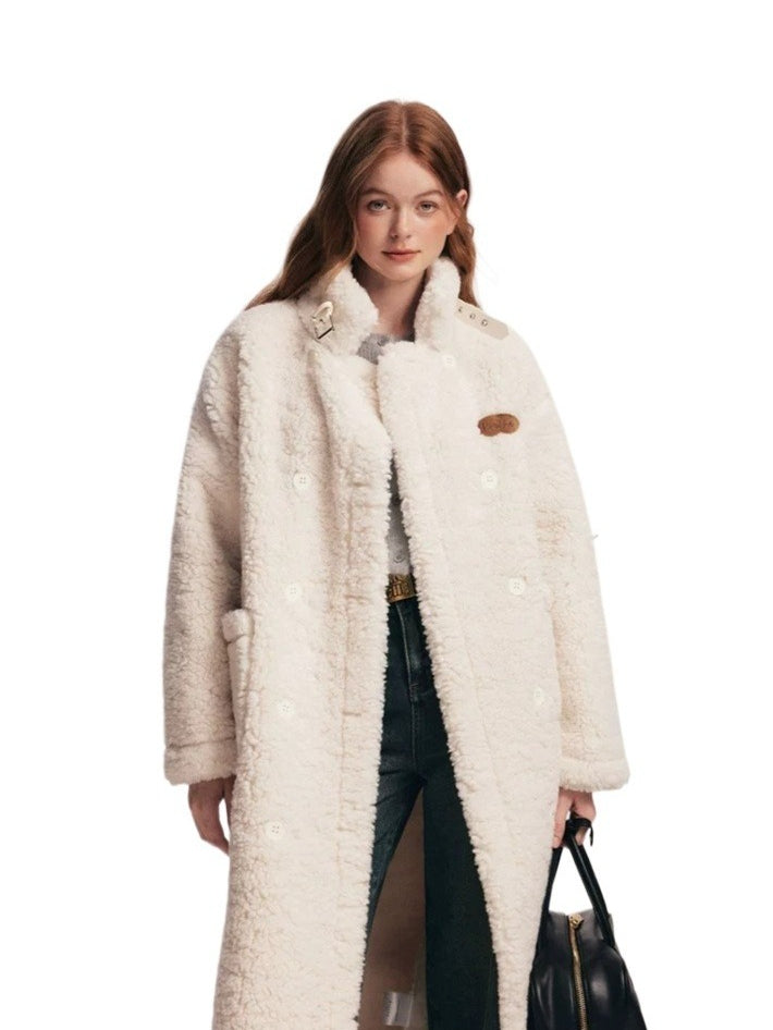 White Fleece Longline Coat