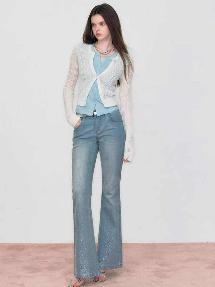 Faux Layered Colorblock Knit Cardigan