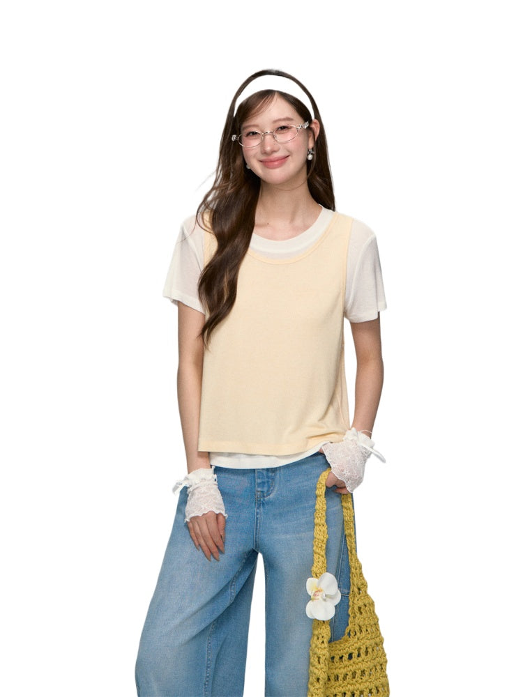 Round-neck Short-sleeve Vest