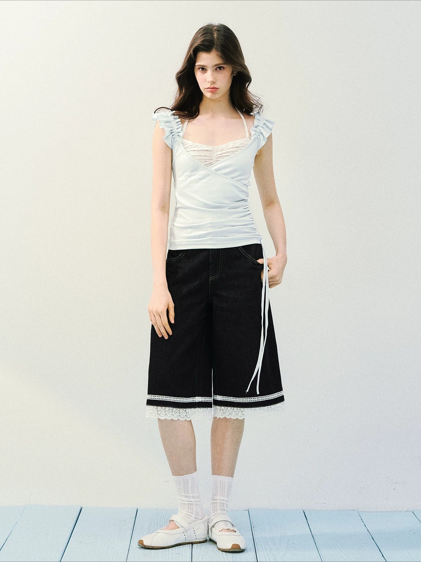 Pink & Blue Layered Ruffle Tee