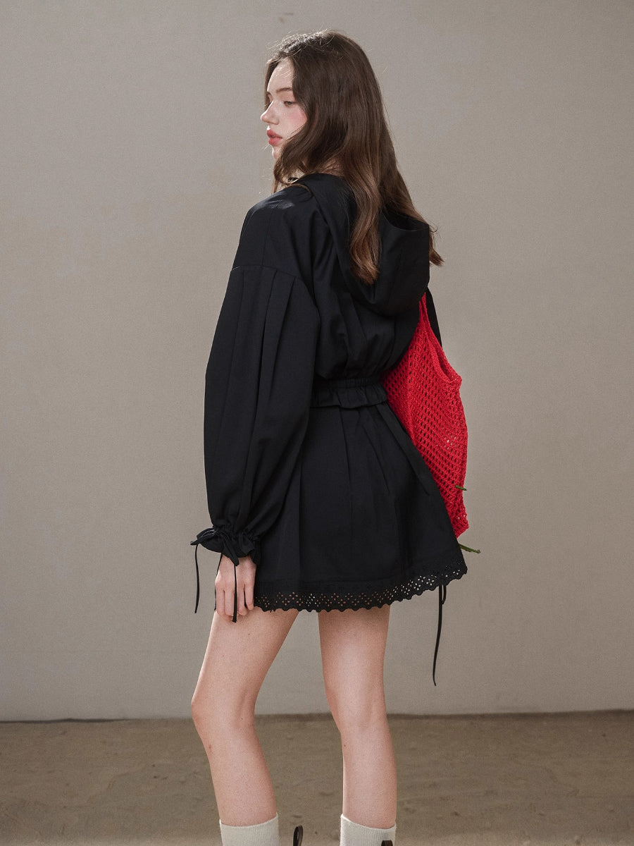 “Reading Time” Cotton Trench & Skirt Set