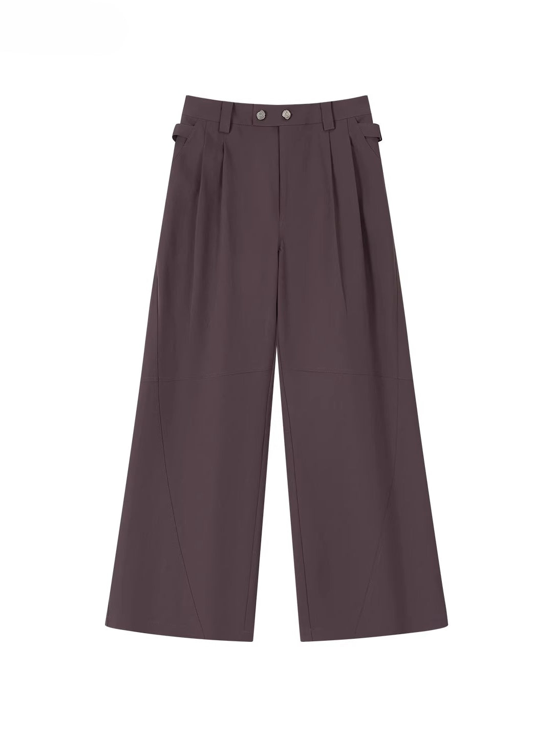 Pleated Double-Buckle Wide Pants