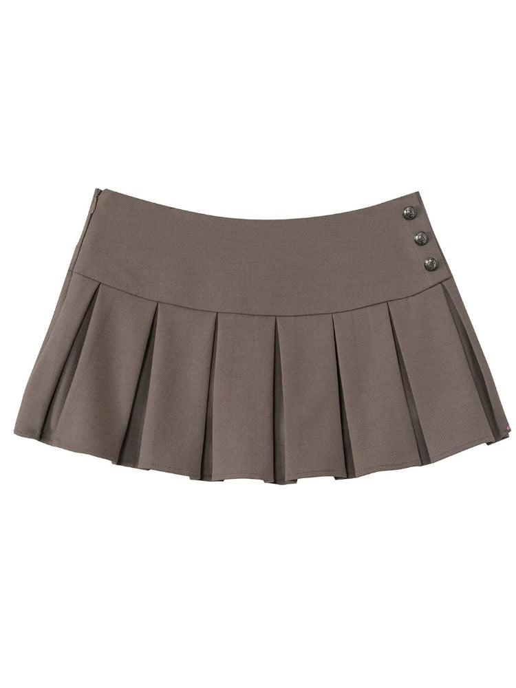 Pleated College A-Line Skirt