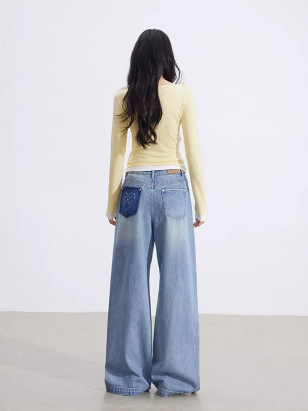 Yellow & Gray Layered Ruched Top