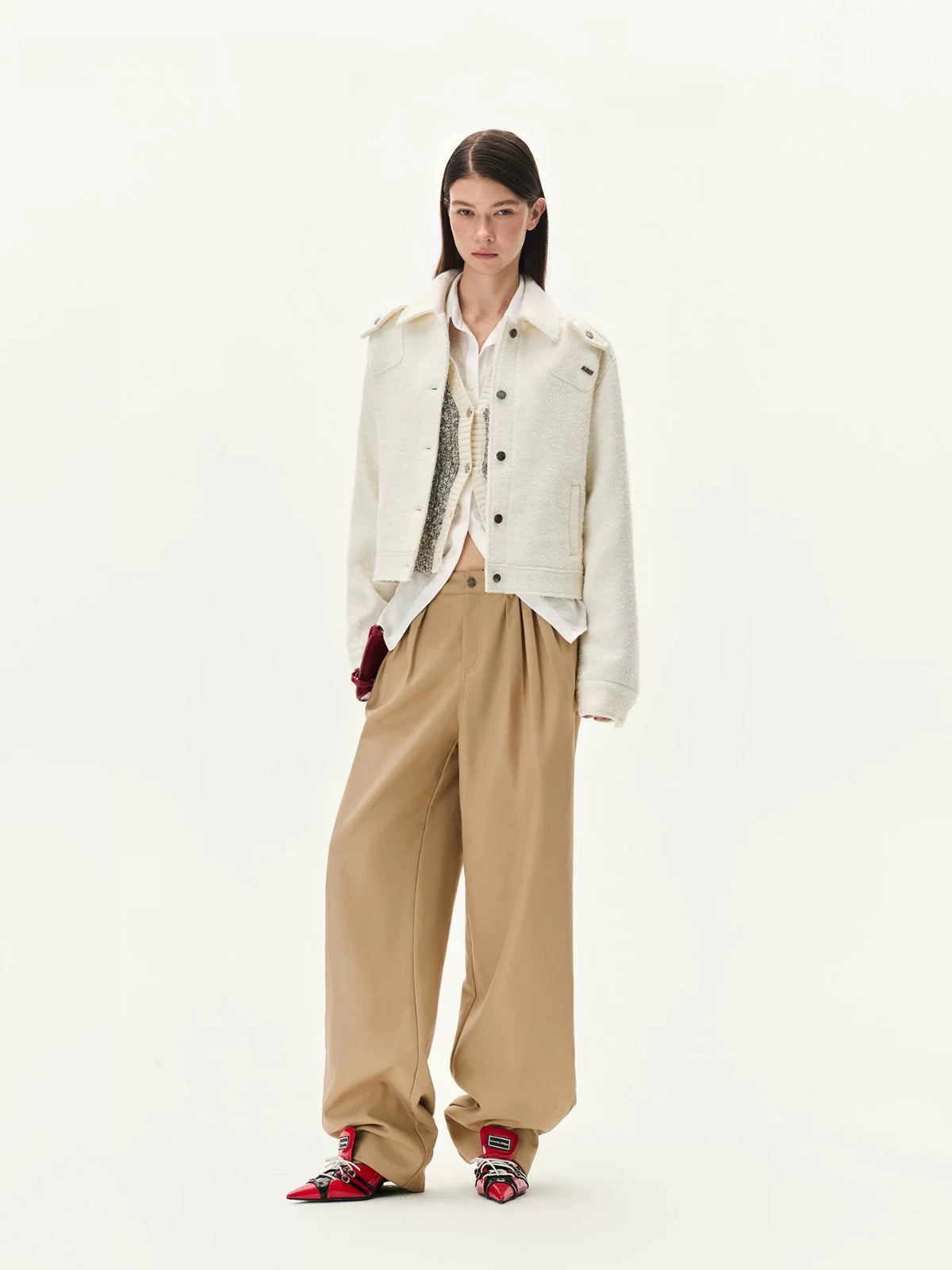 Barn Wool Loop Tweed Short Jacket