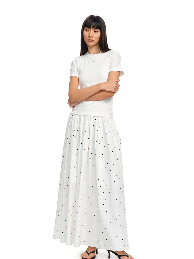 Polka-Dot Patchwork Dress