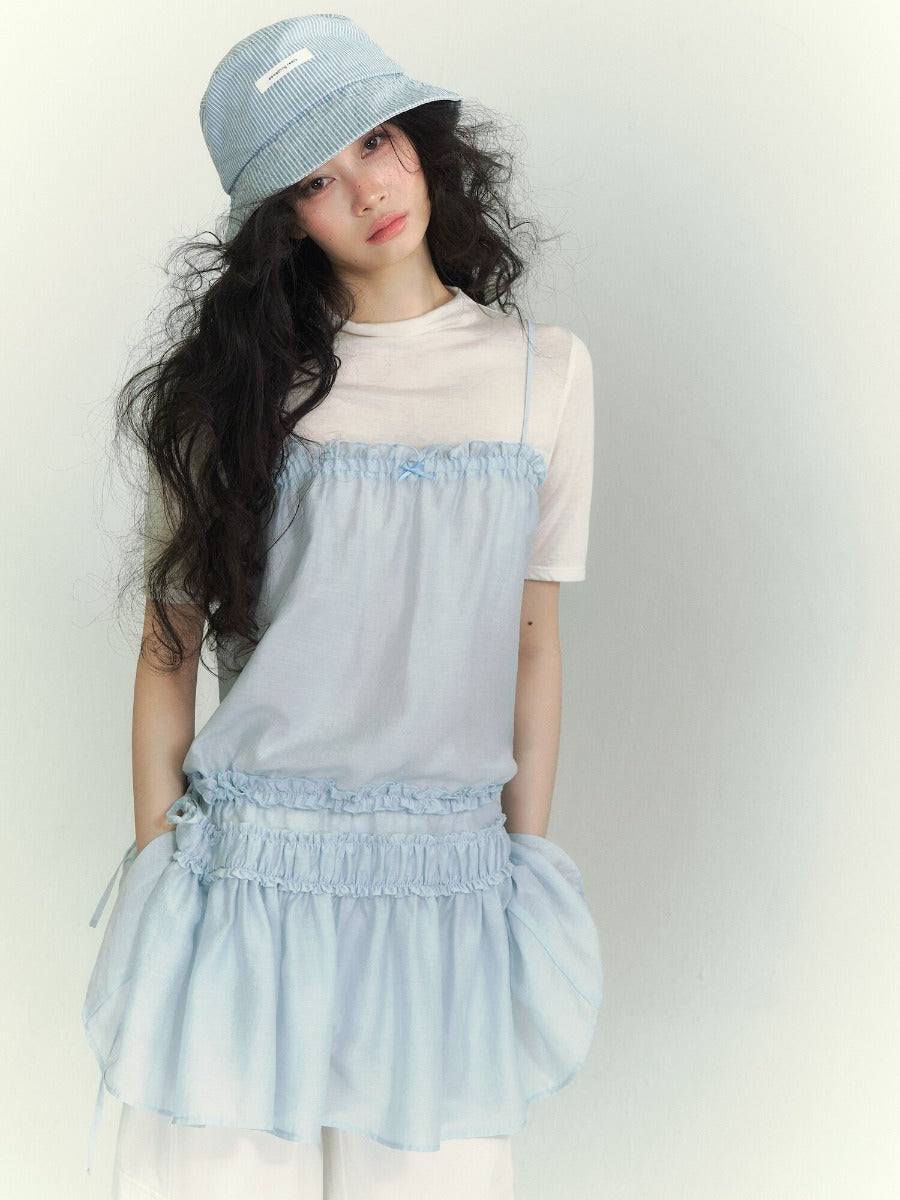 Lace Slip Dress Tee Set