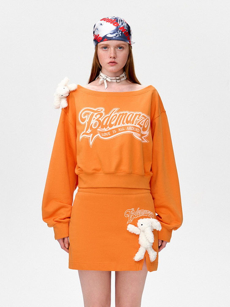 Off-Shoulder Pullover Short Top