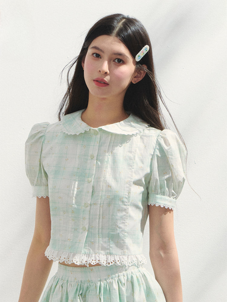 White Cotton Embroidered Shirt & Skirt Set