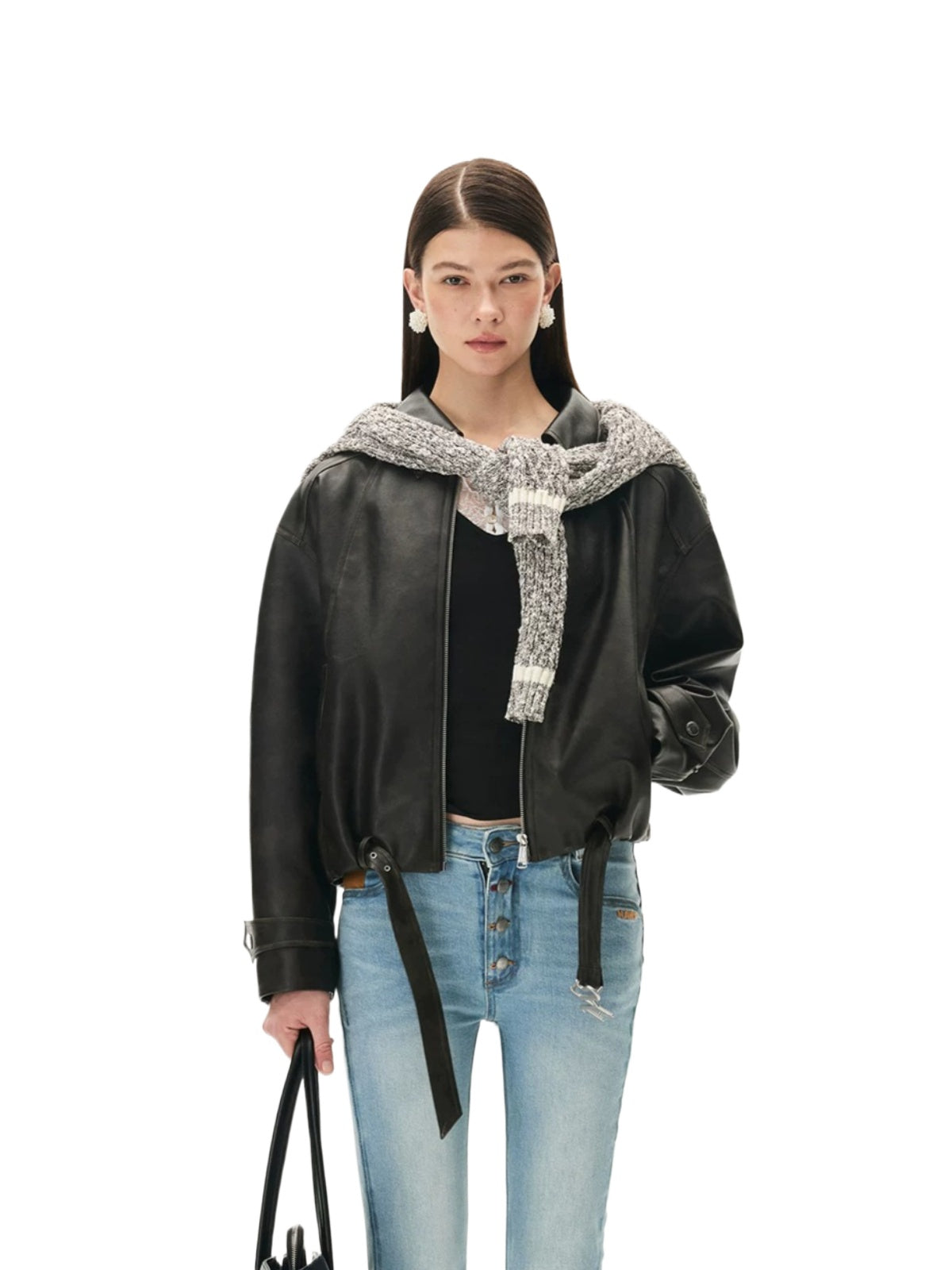 Vintage Washed PU Leather Jacket