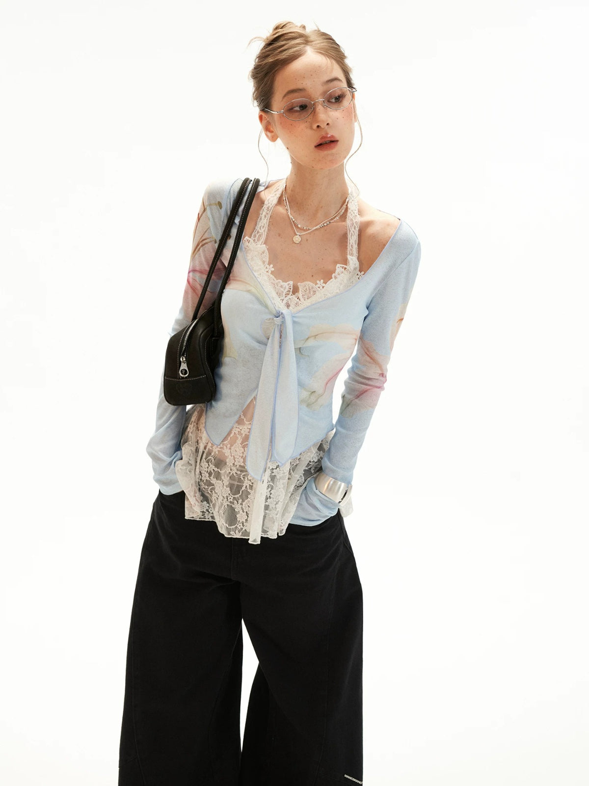Bow Tie Long Sleeve Top