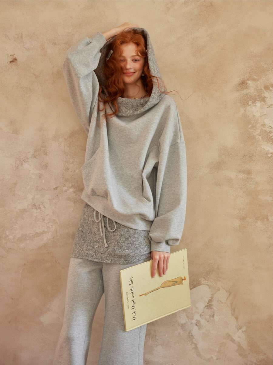 Off-Shoulder Sweatshirt Flared Pants Set