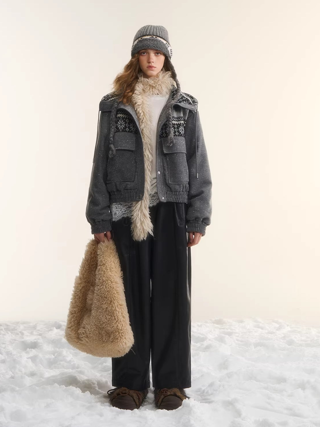 Fair Isle Hooded Down Jacket