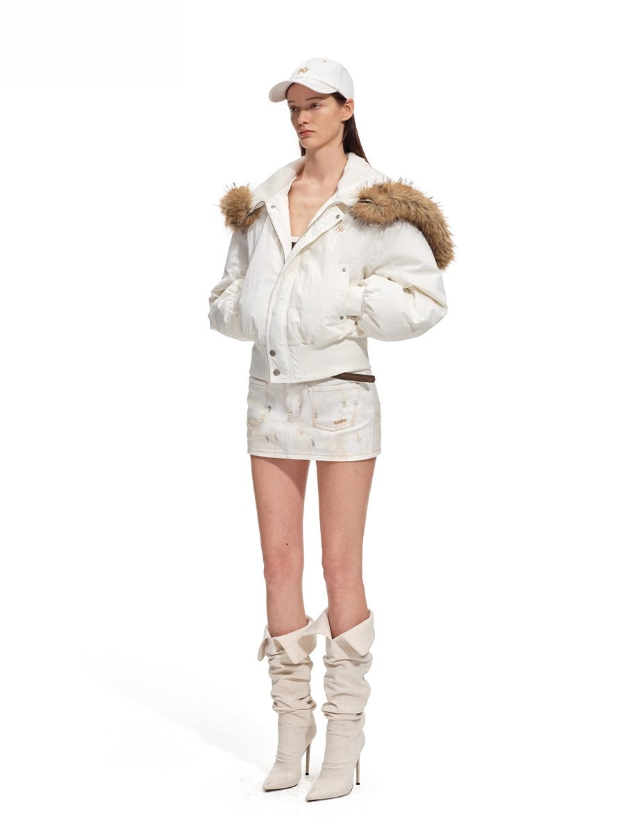 Polar Eco-Faux Fox Fur Down Jacket