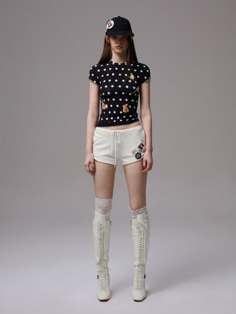 Badge-Embellished U-Trim Printed Sport Sweat Shorts