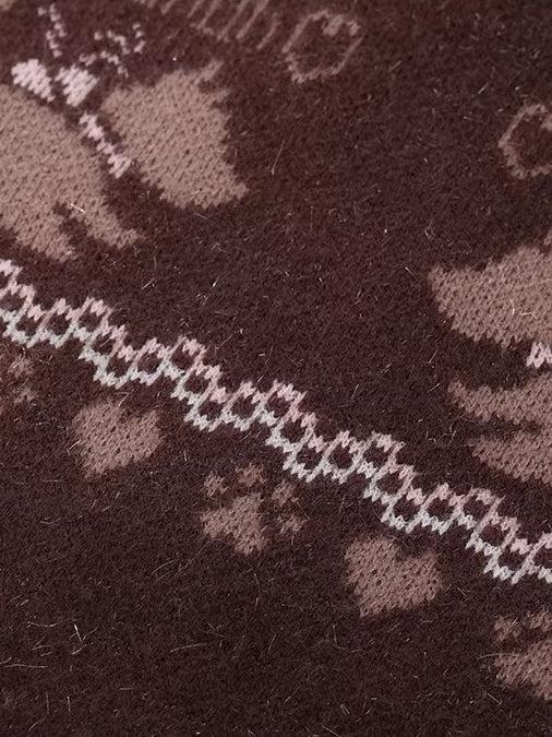 Fair Isle Collar Knit Cardigan