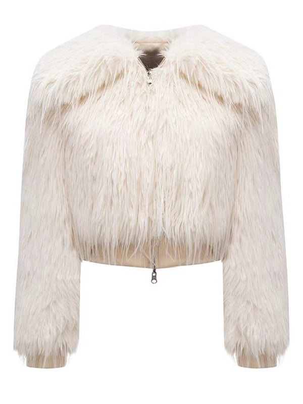 Pink Reversible Ombre Faux Fur Jacket