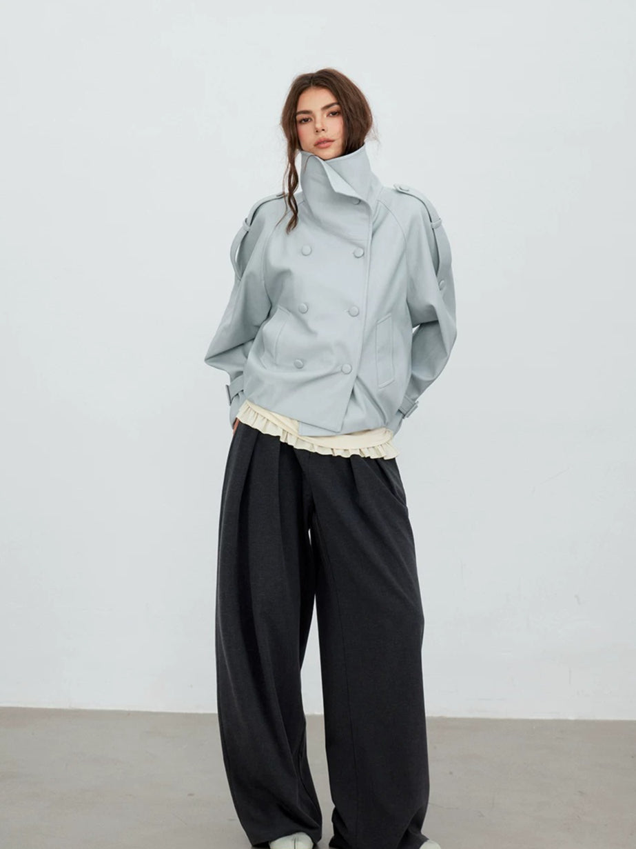 Shawl-Lapel Double-Breasted Jacket