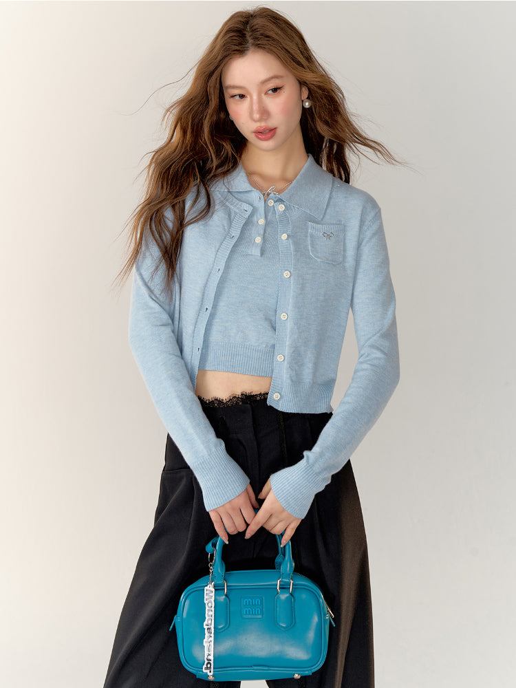 Butterfly Knot Soft Wool Sweater & Vest Set