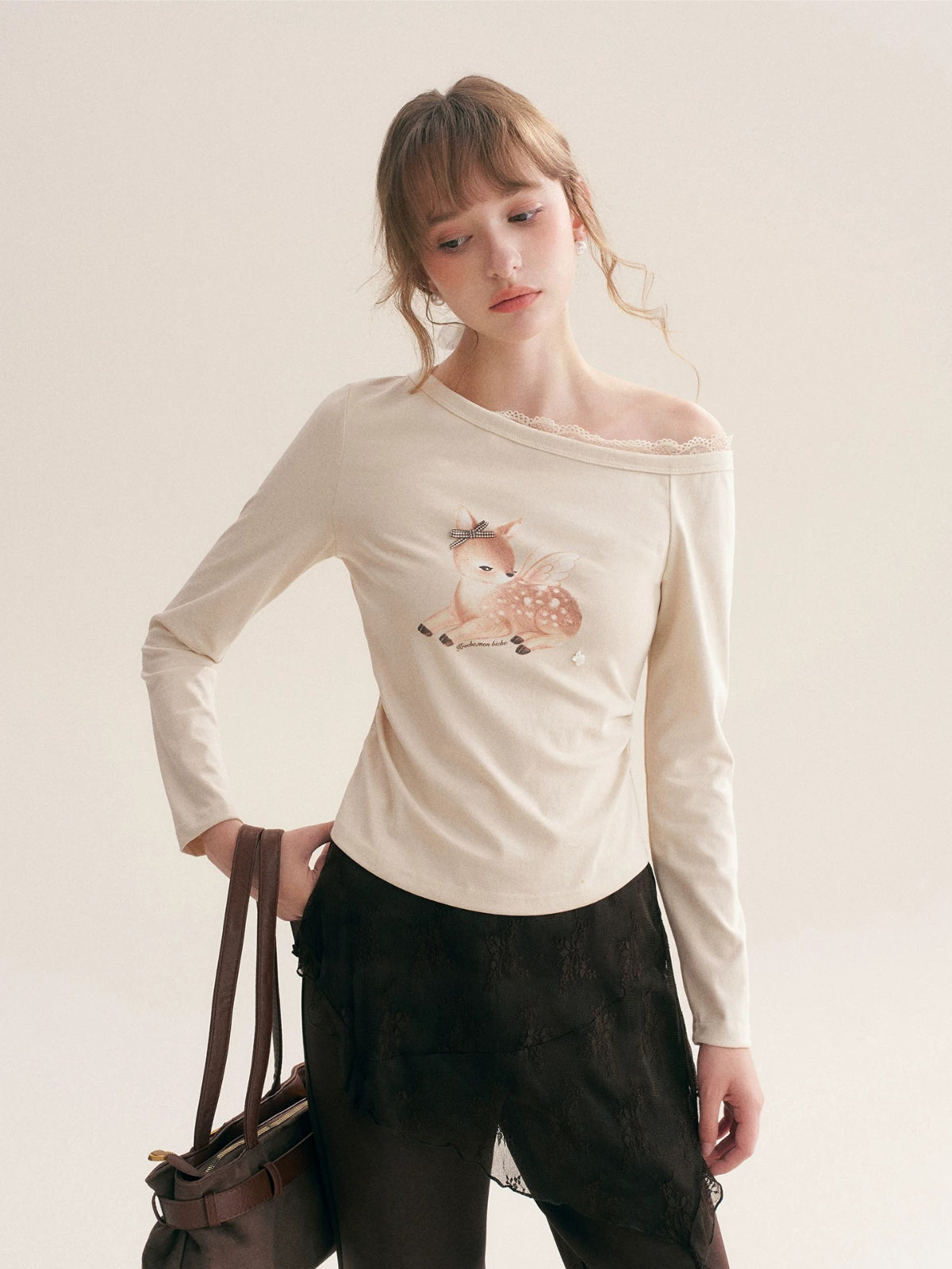 Lace Print Cotton Top