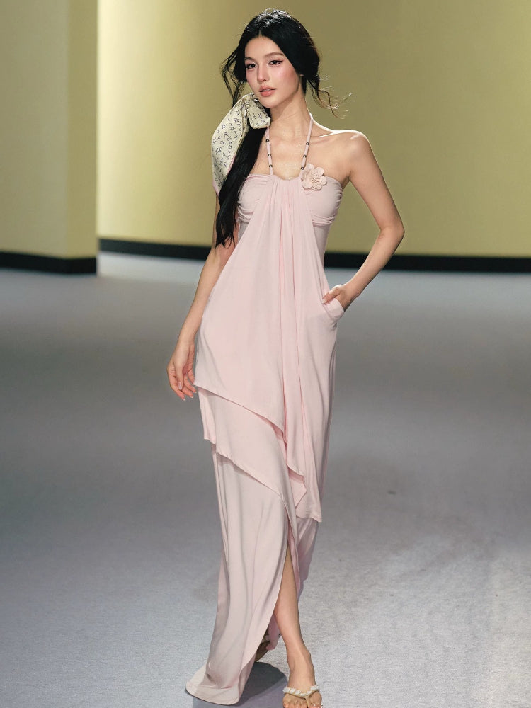 Lyocell Halter Layer Dress