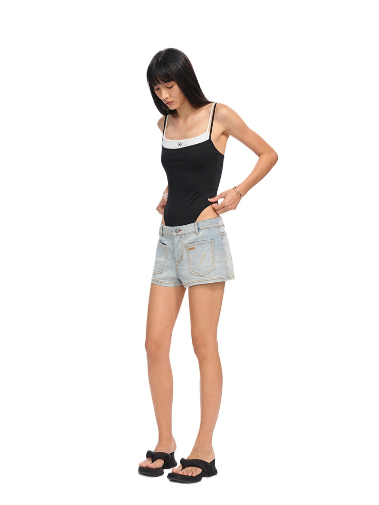 Black Faux Two-Piece Bodycon Tank