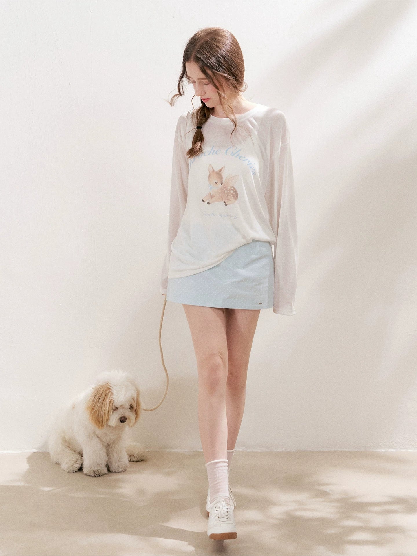Deer Printed Top & Skirt Set