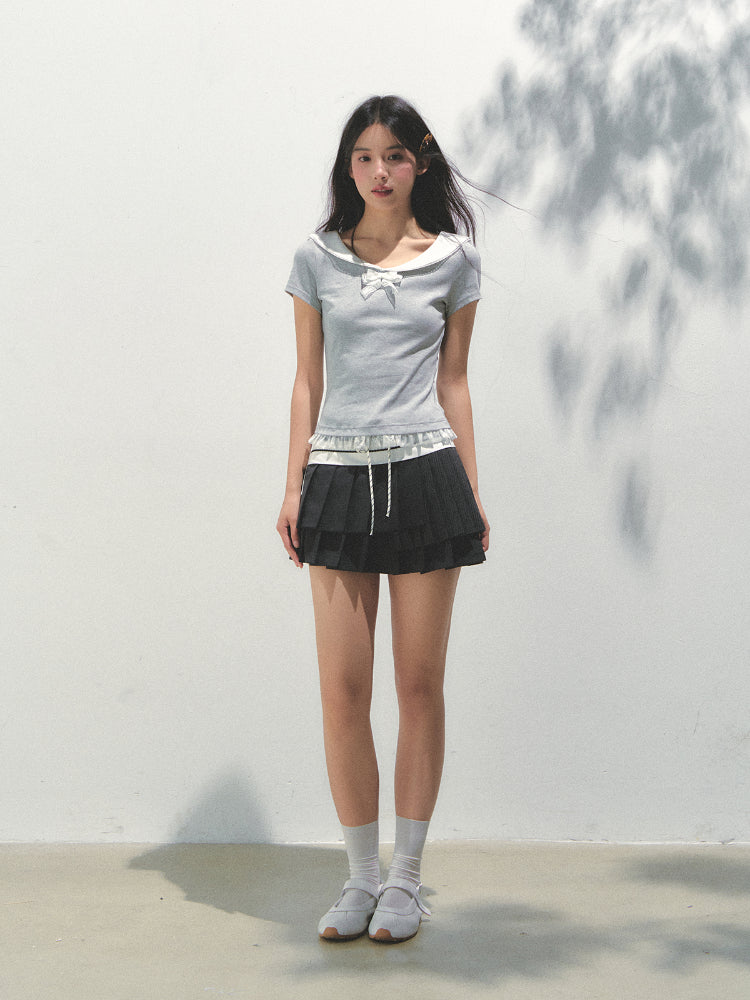 Lace Bow Retro T-shirt