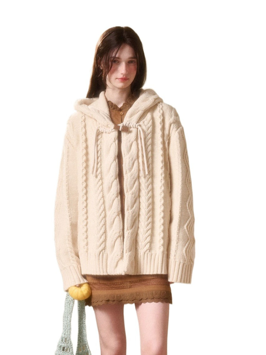 Snow Yarn Wool Chunky Knit Cardigan