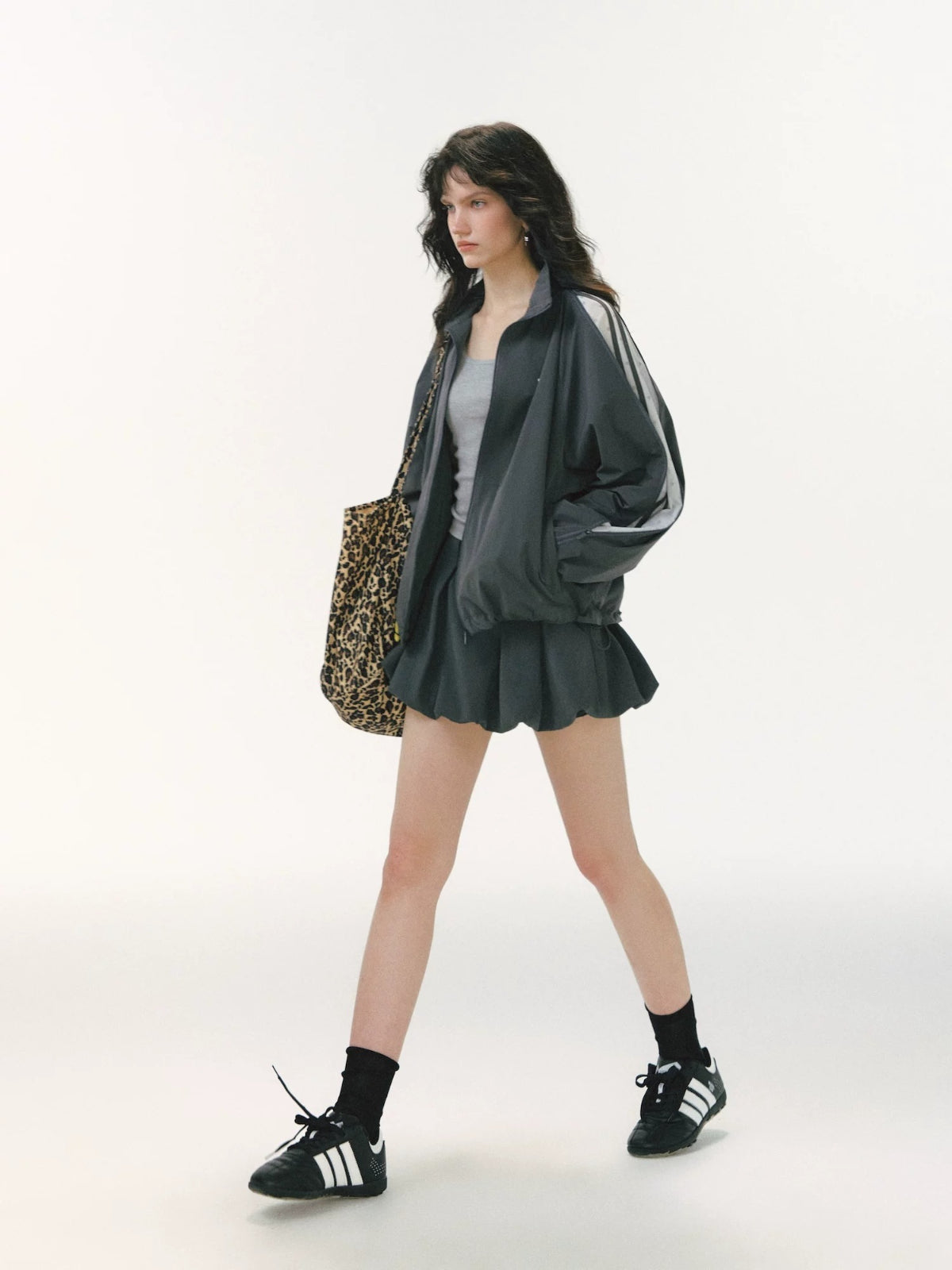 Side Zip Stand Collar Jacket