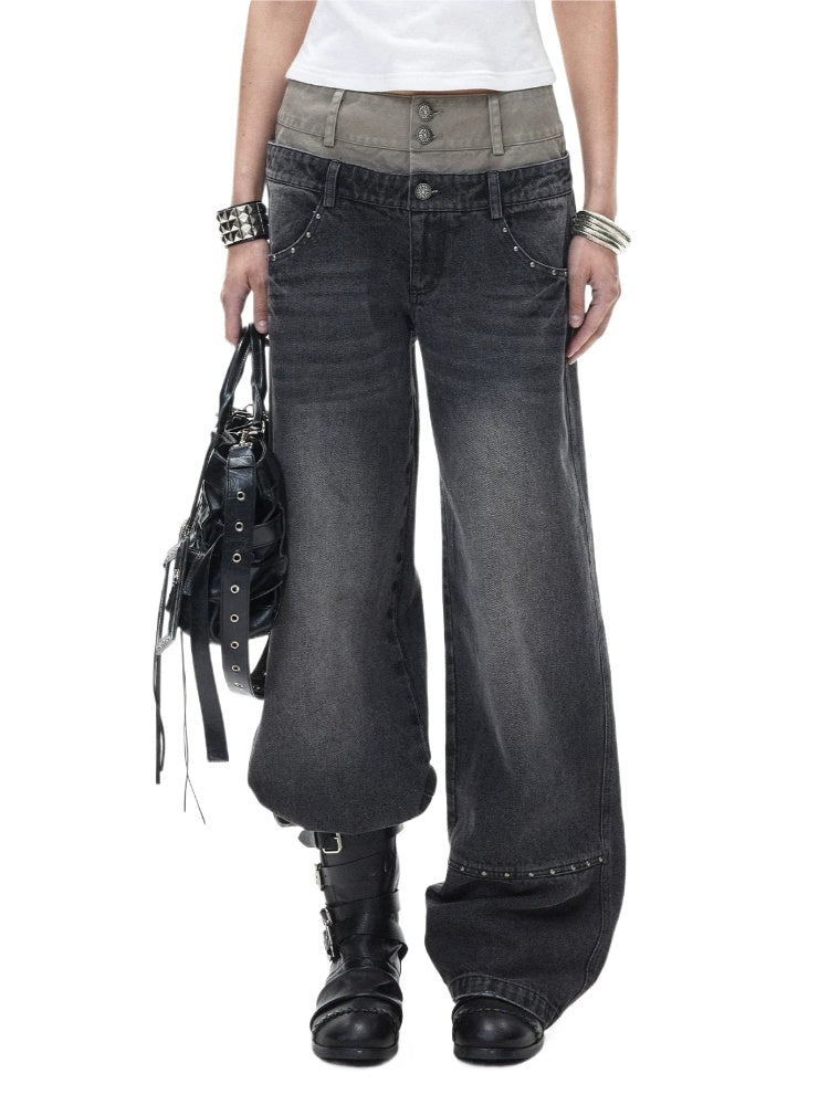 Studded Wide Leg Jeans
